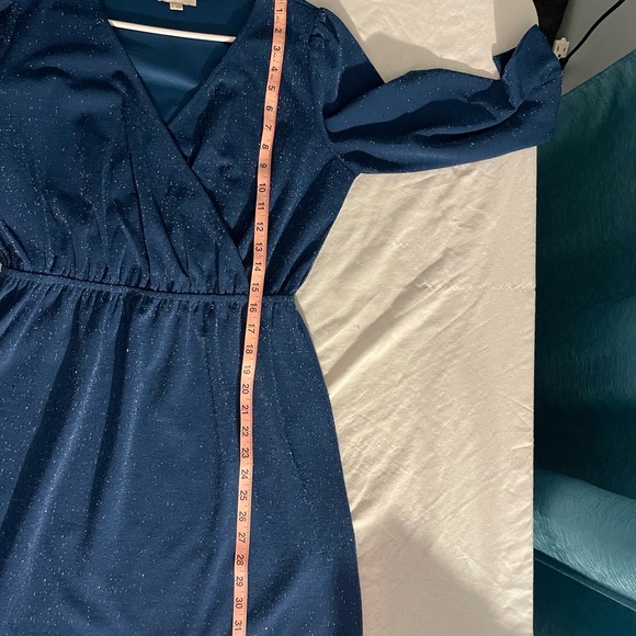 Loft Outlet Size Medium Shimmery Blue Dress good condition - Picture 11 of 16